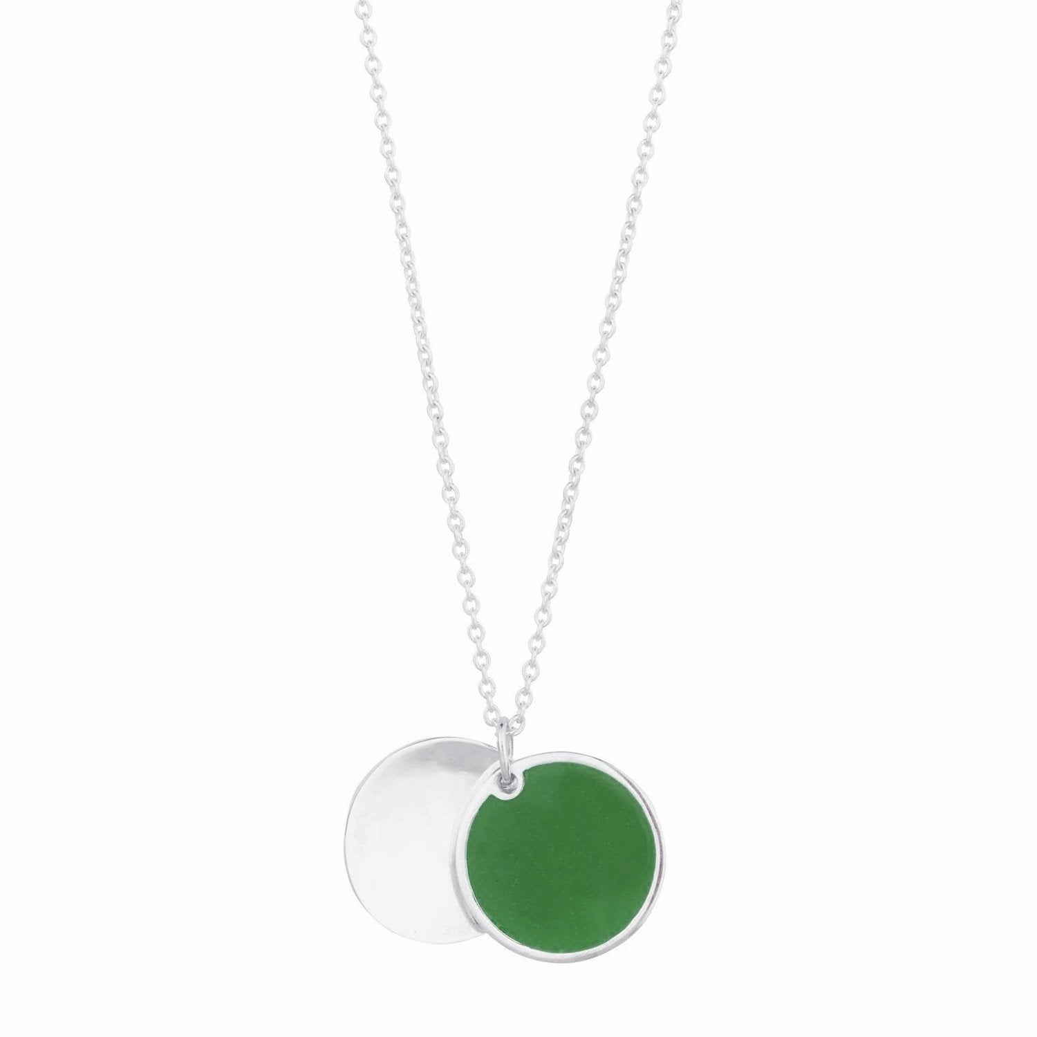 fidget locket_with hidden kiss_silver green_frontview