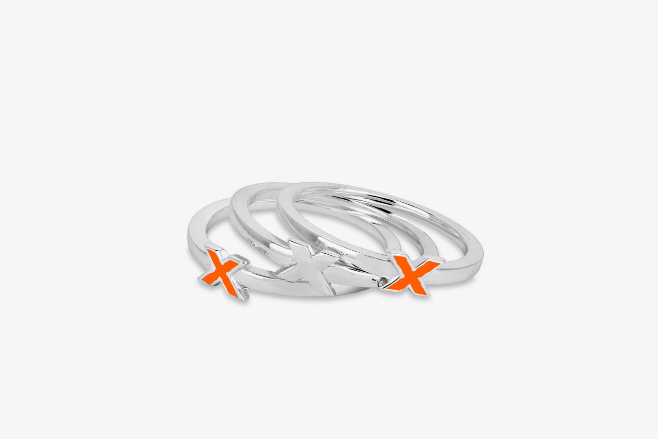 kiss-ring-orange-silver-front-top-view