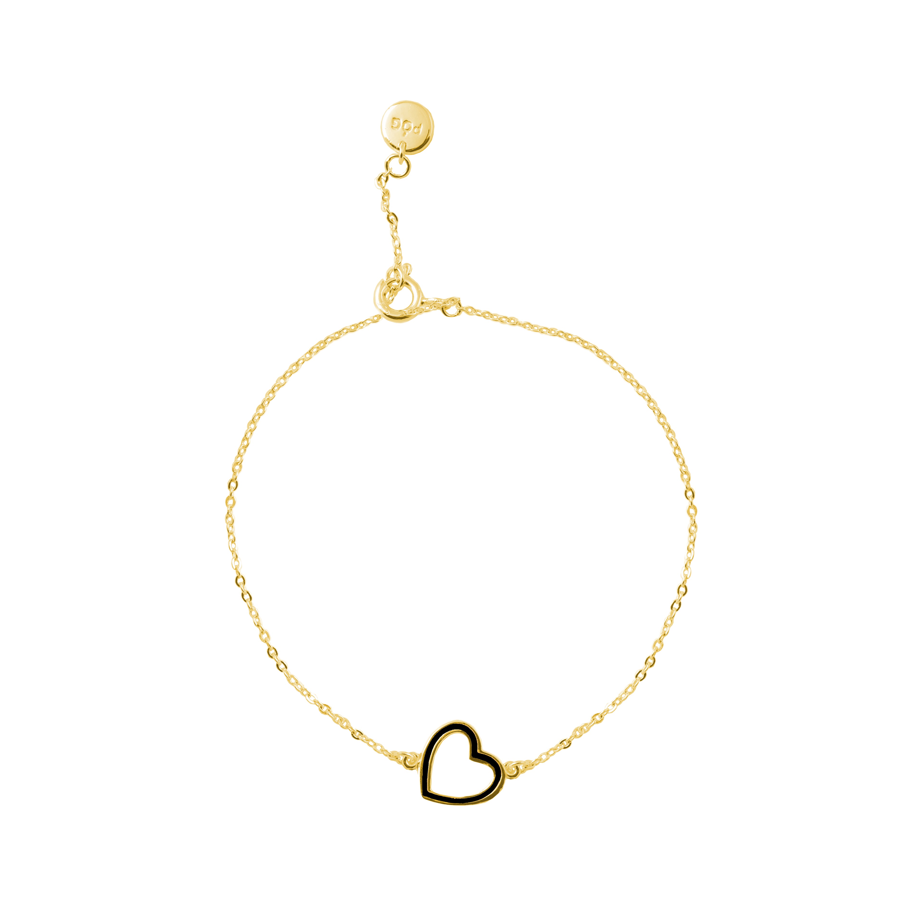 Open-Heart-Bracelet-Black-gold-front-view