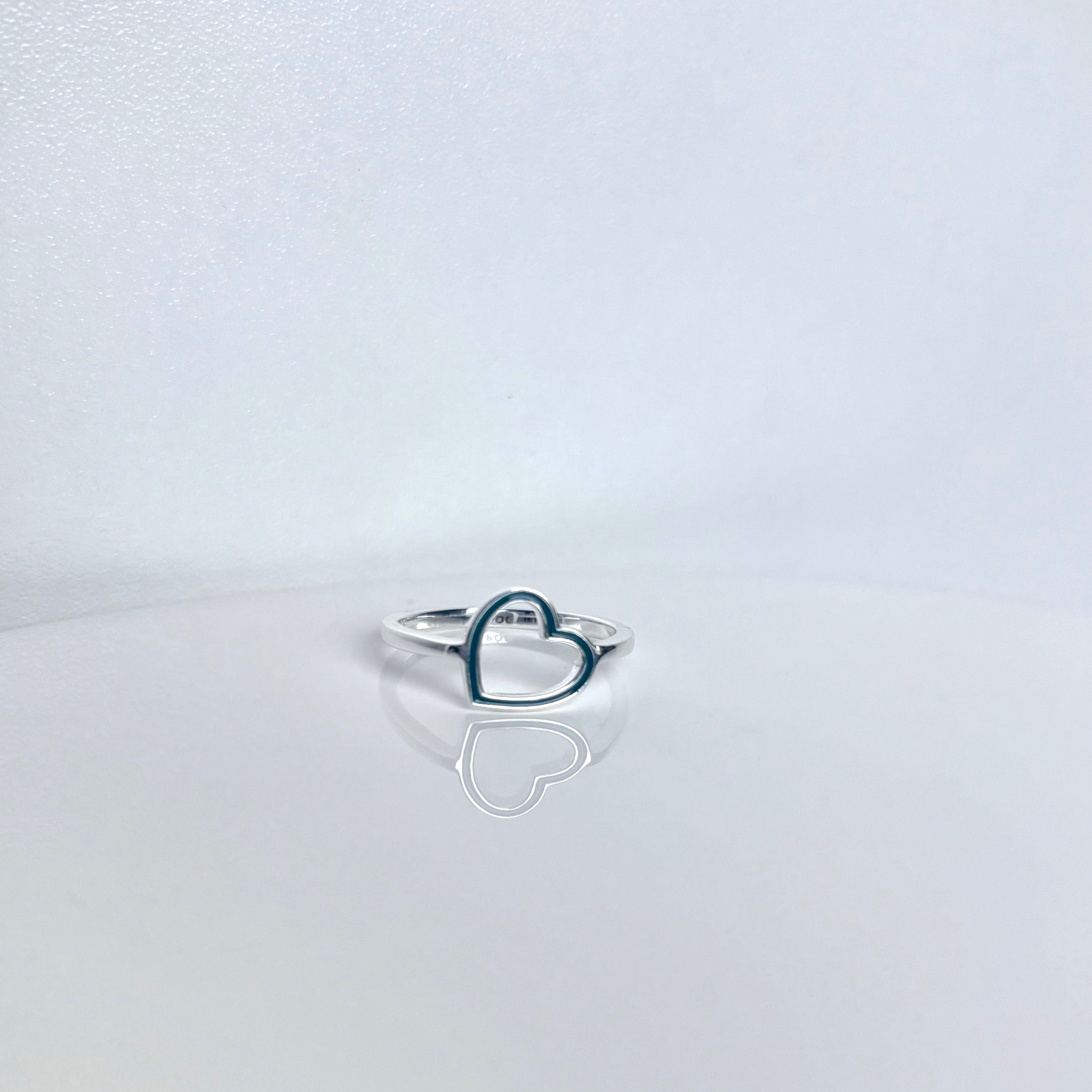 open-heart-ring-green-silver-front-view