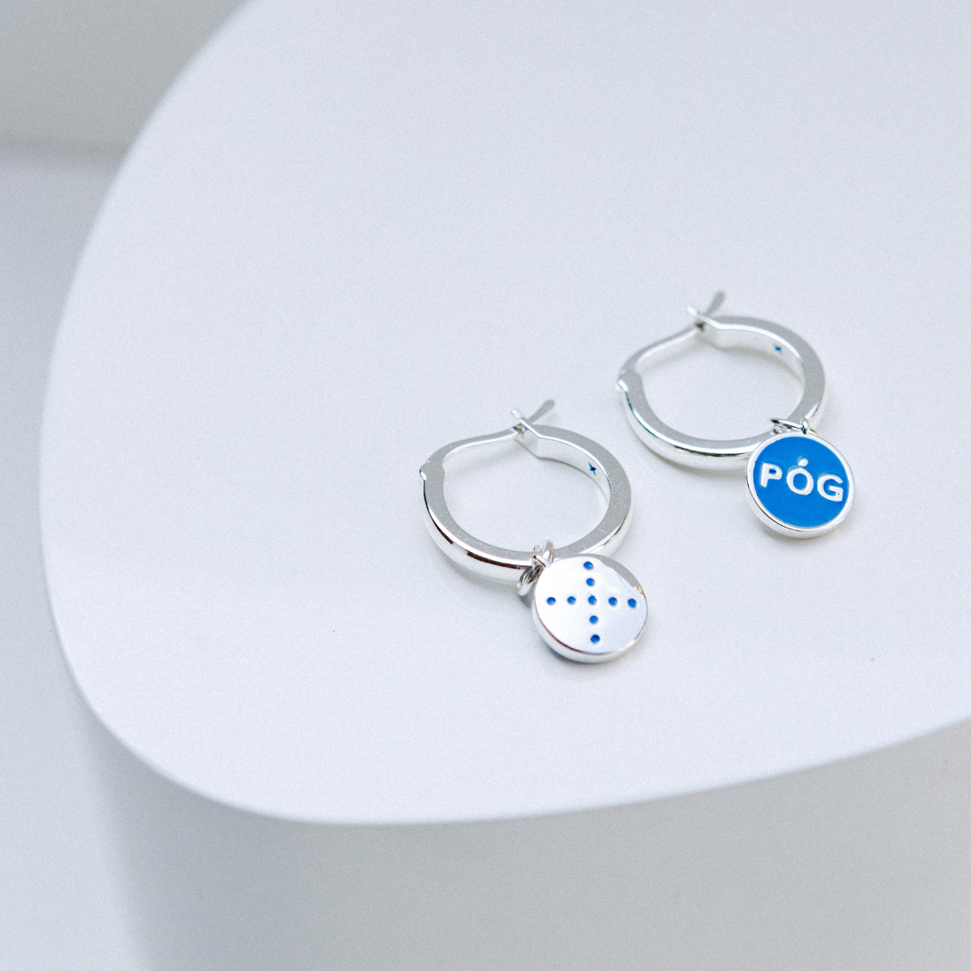 pog-hoop-charm-earrings-blue-silver-top-front-view