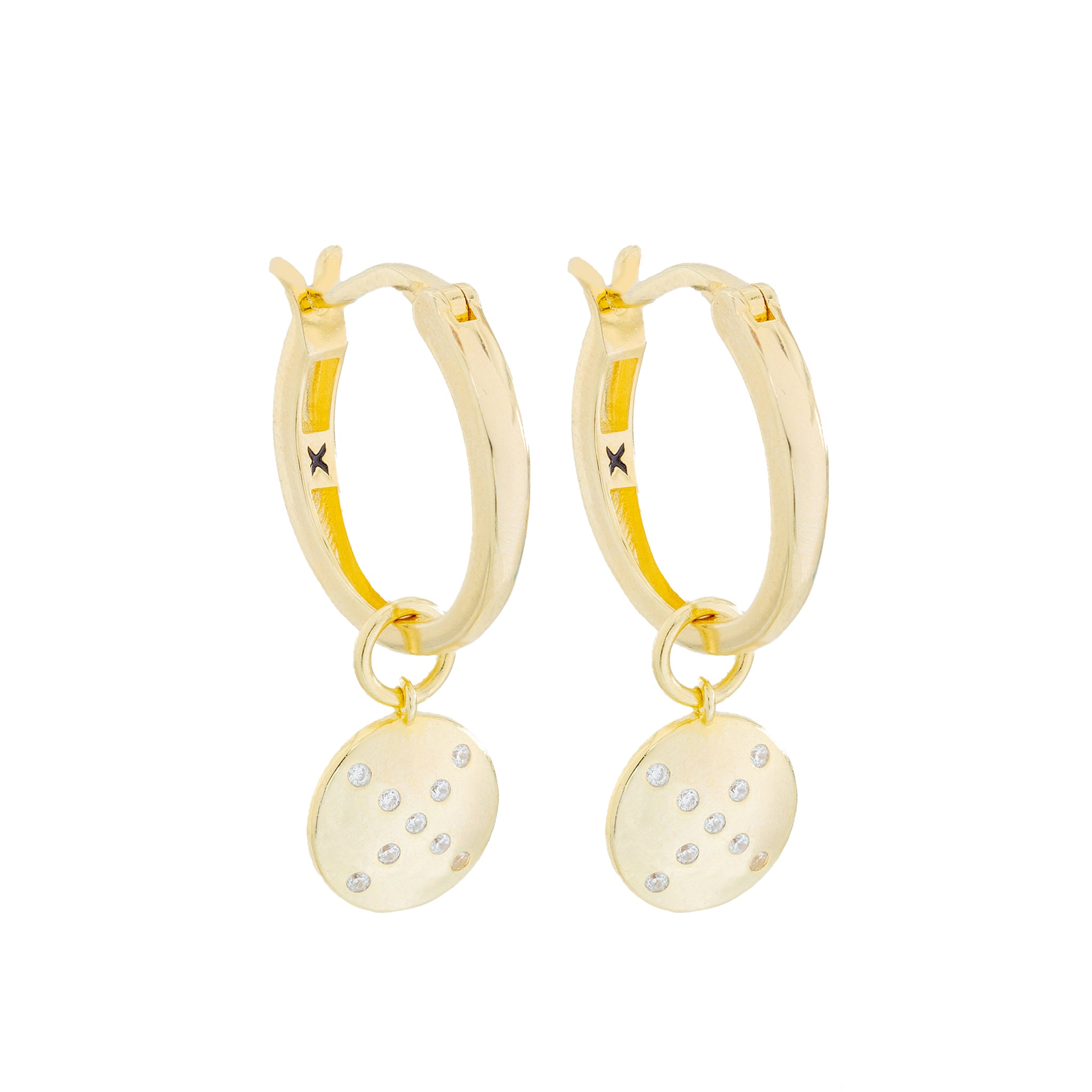 shine-hoop-charm-earrings-gold-front-view