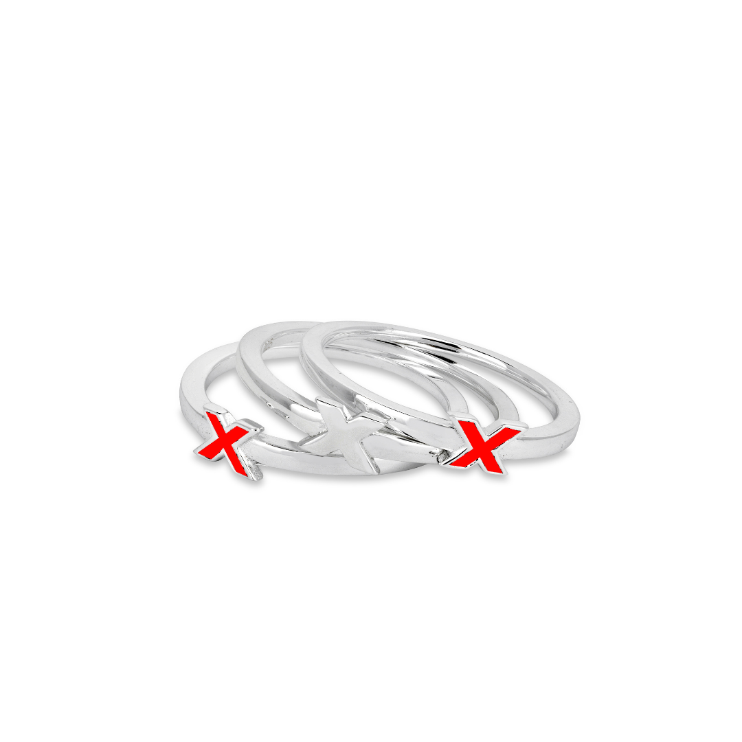 kissring_red_silver_front_top_view