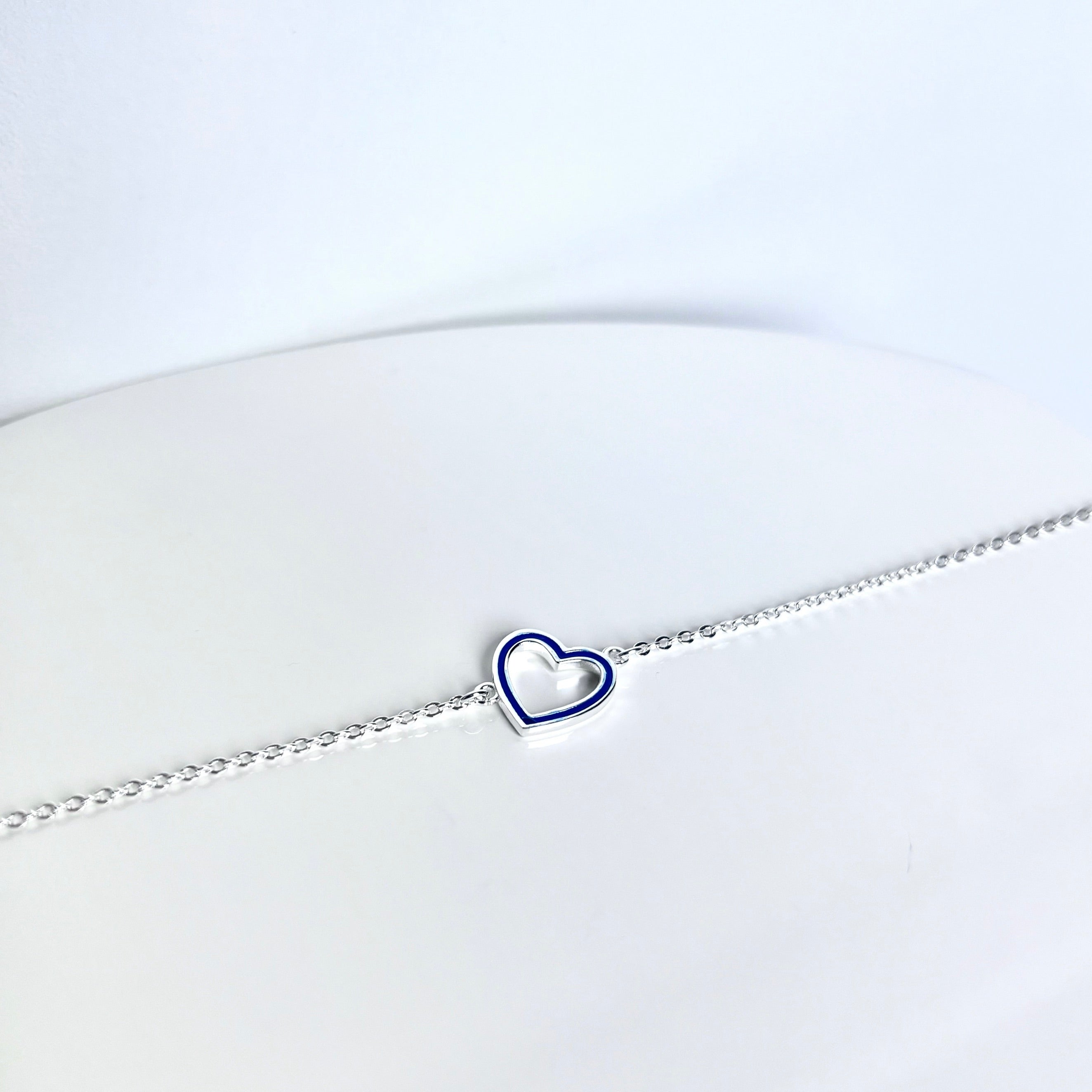 open-heart-bracelet-blue-silver-top-front-view