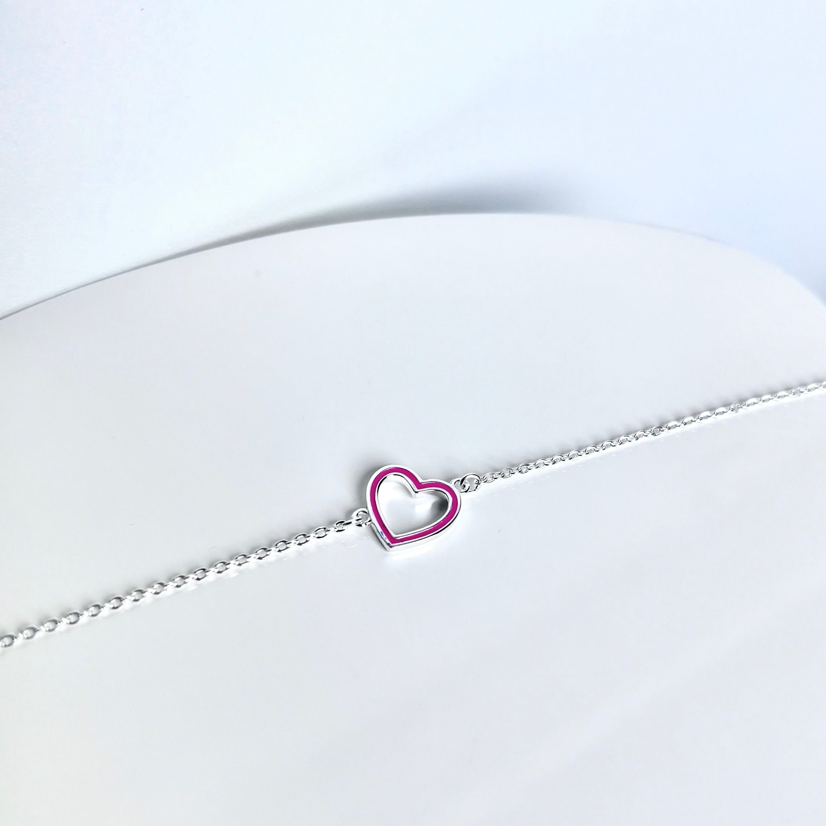 open-heart-bracelet-pink-gold-top-front-view