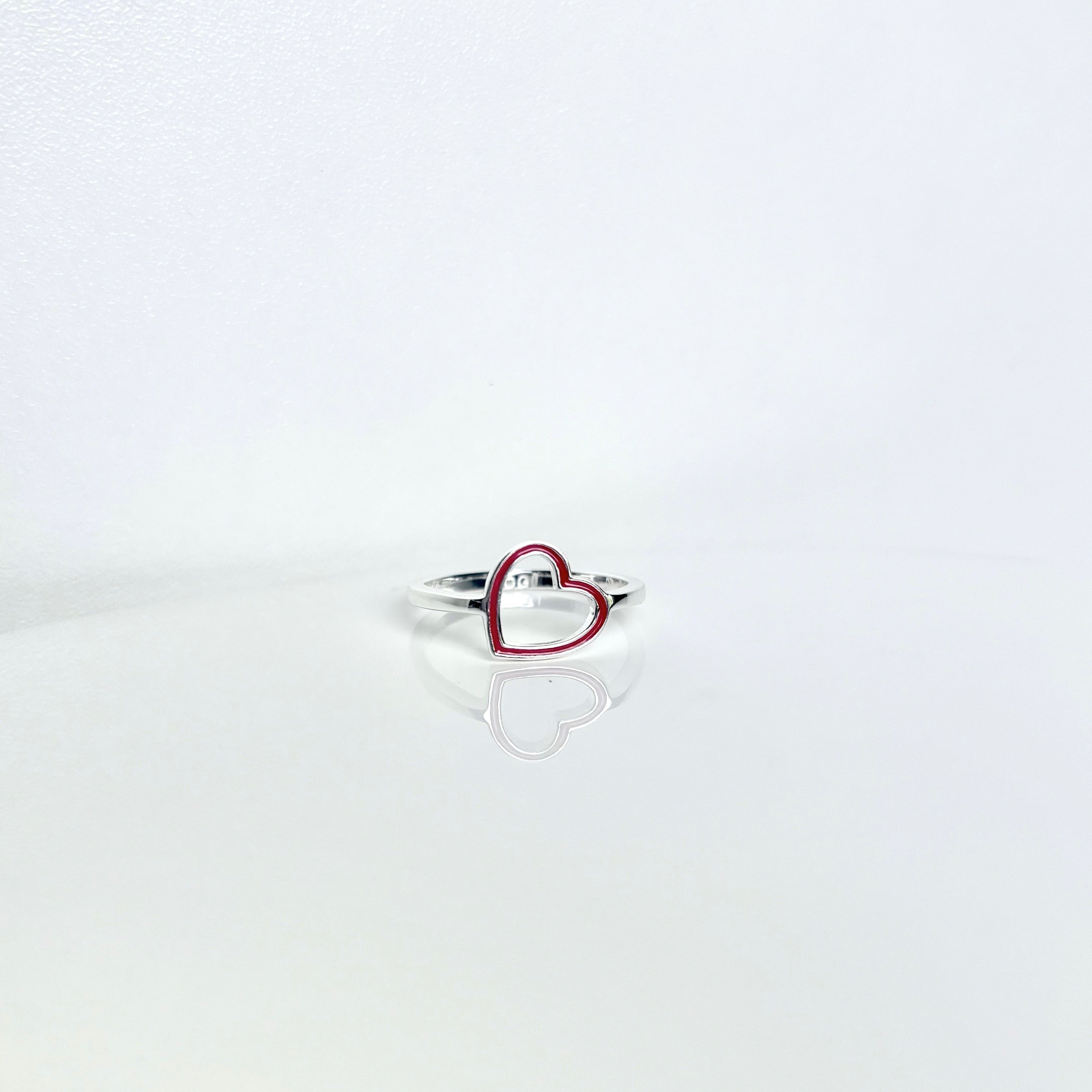 open-heart-ring-red-silver-front-view