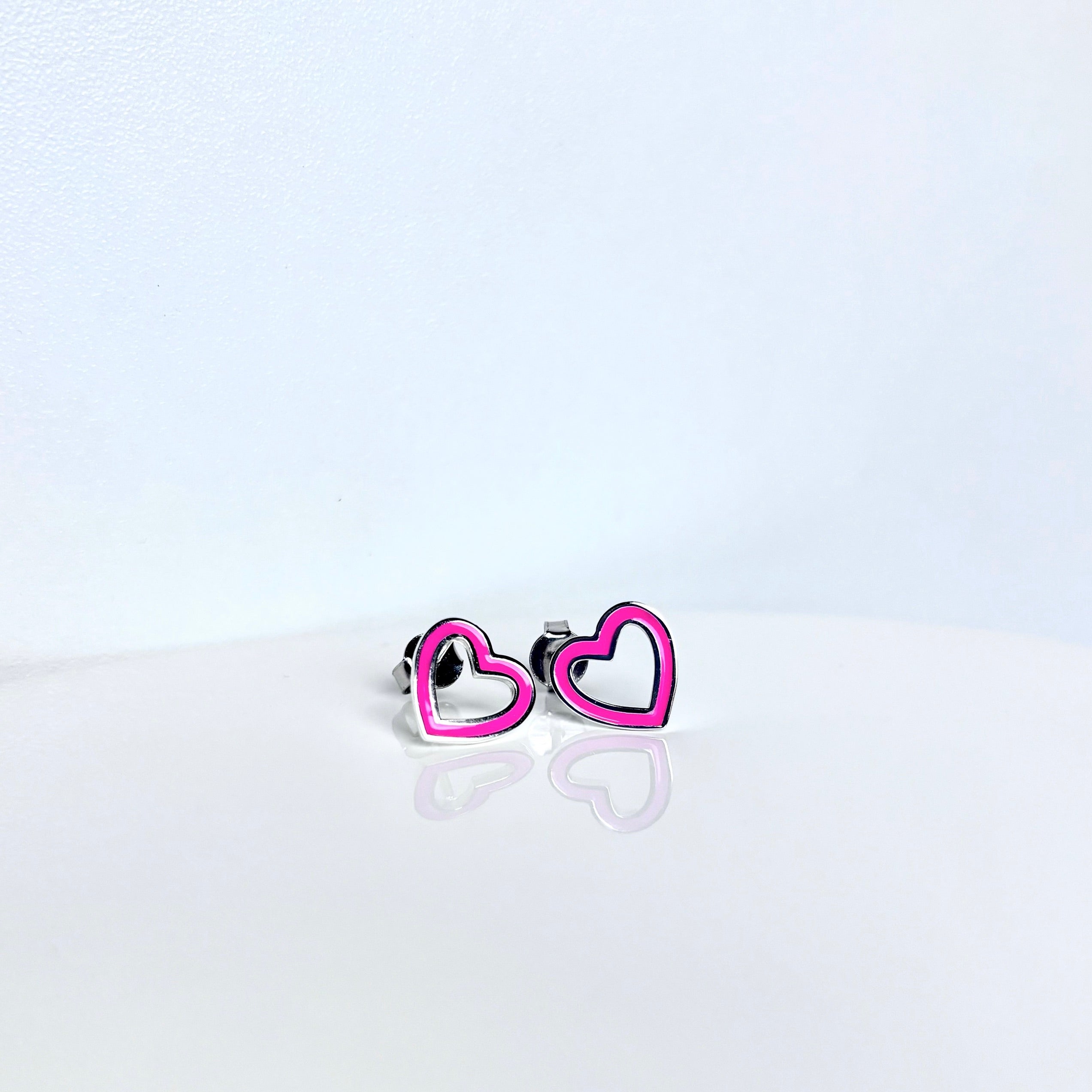 open-heart-studs-pink-silver-front-view