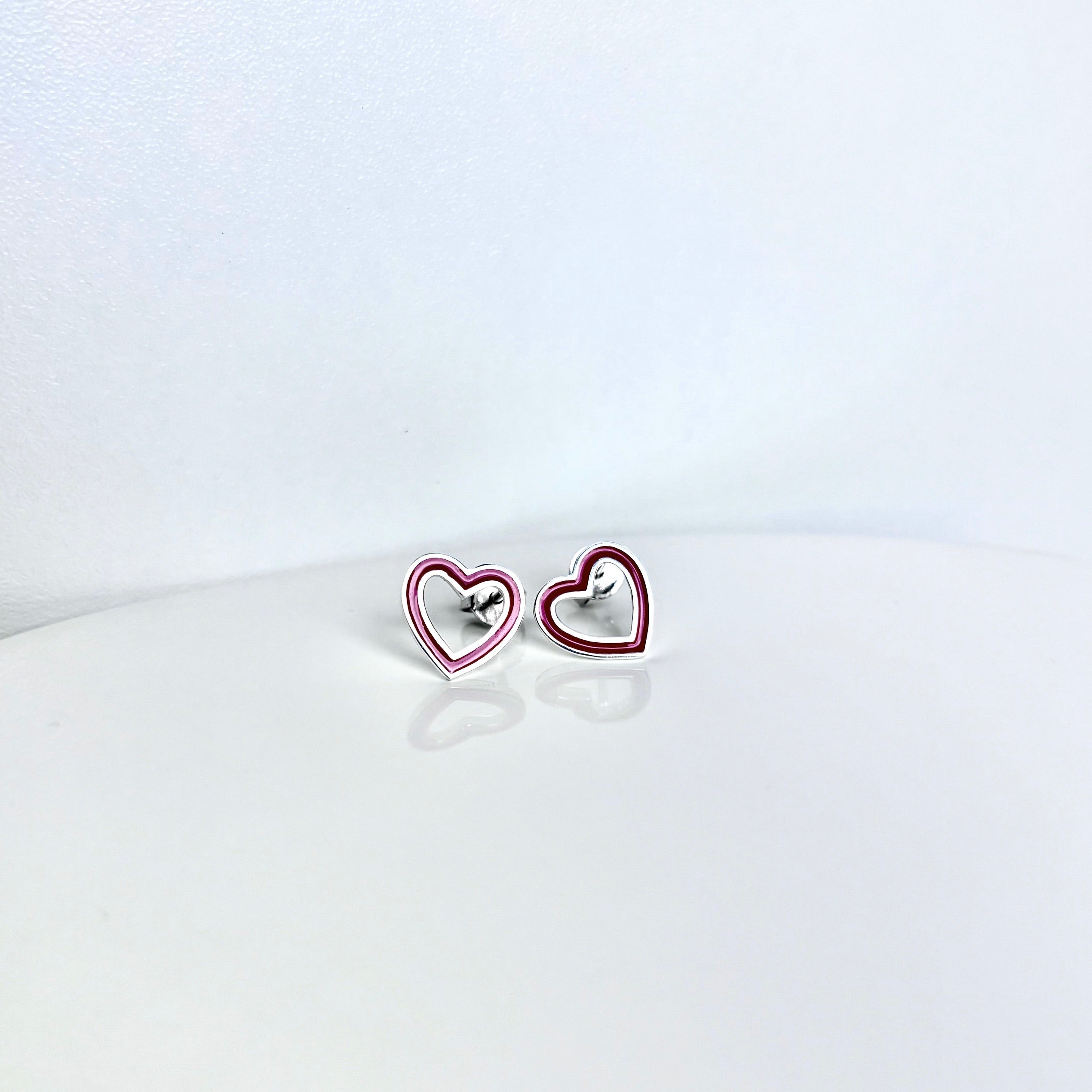 open-heart-studs-red-silver-front-view