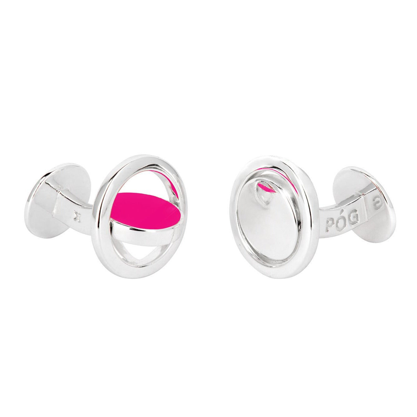 pog-cufflinks-pink-silver-side-view