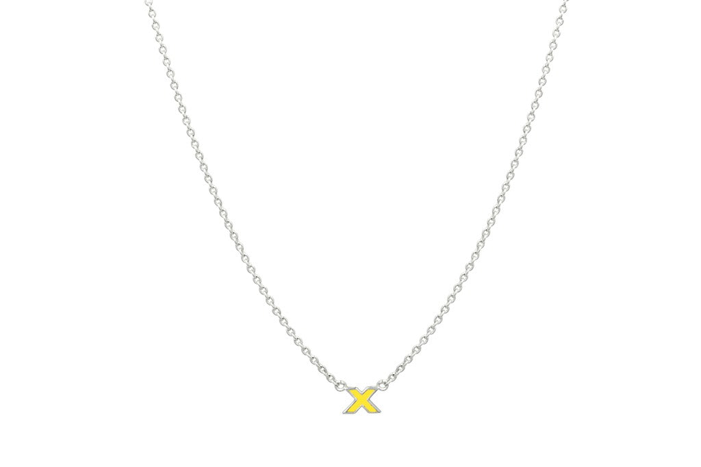 kiss-pendant-necklace-yellow-silver-front-view