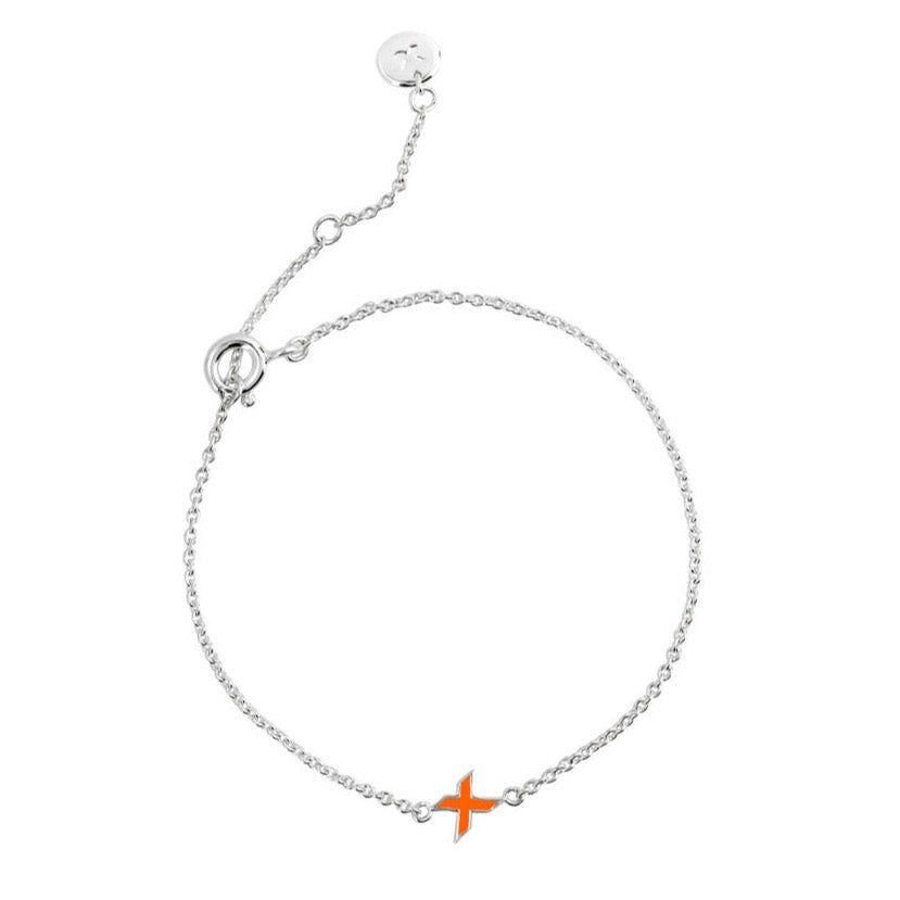 kiss bracelet_orange and silver_frontview