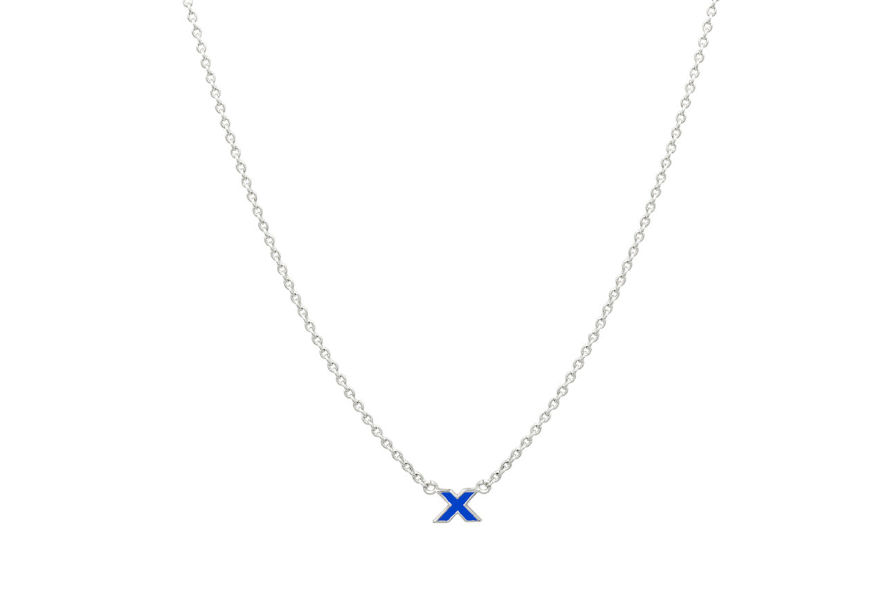 kiss-pendant-necklace-blue-silver-front-view