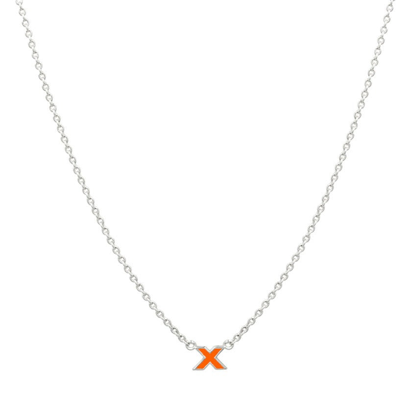 kiss pendant necklace_orange_front view