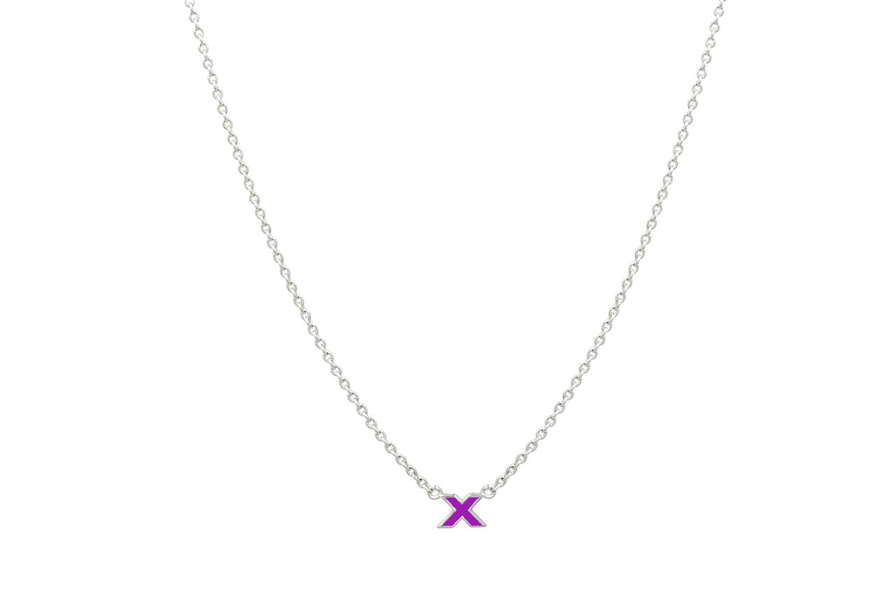 kiss-pendant-necklace-purple-silver-front-view