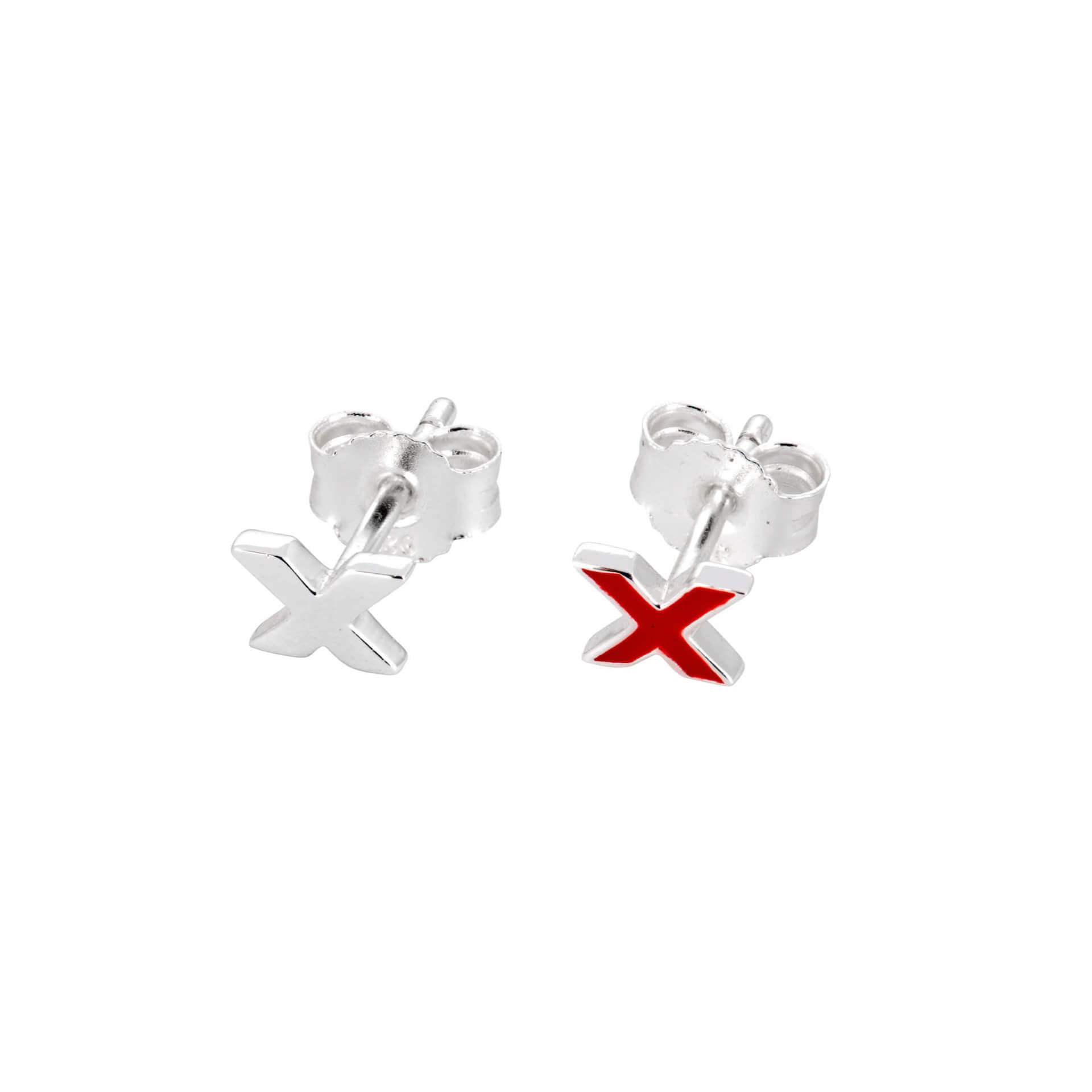 kiss-studs-red-silver-front-top-views