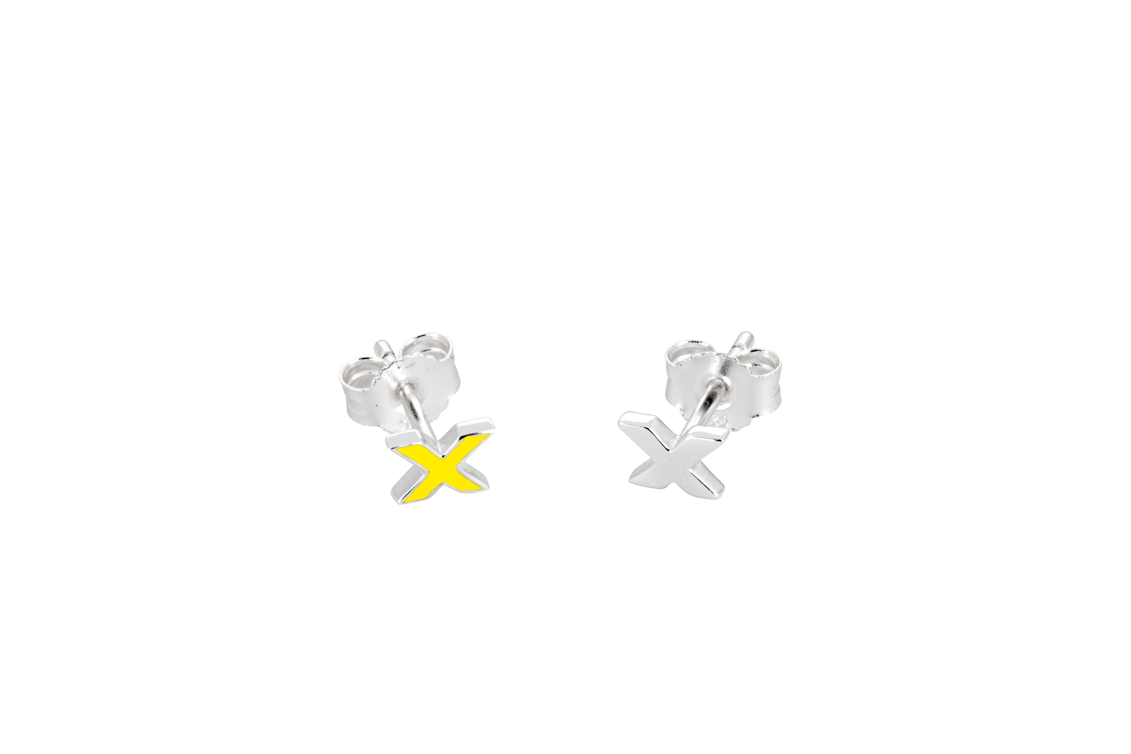 kiss-studs-yellow-silver-front-top-view