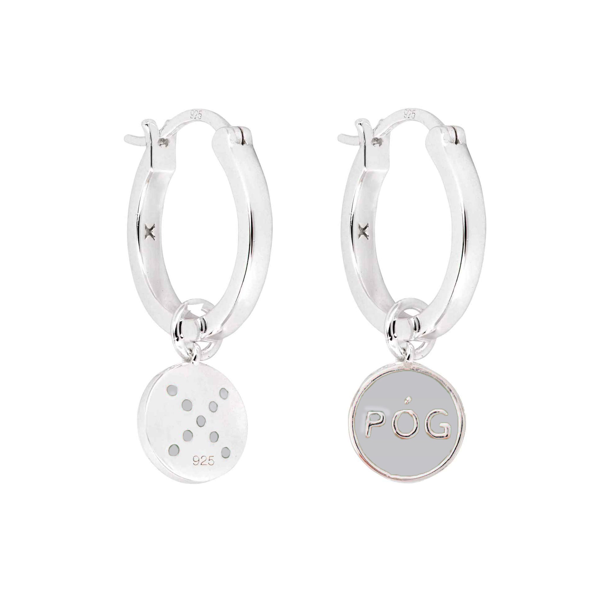 pog-hoop-charm-earrings-grey-silver-front-view