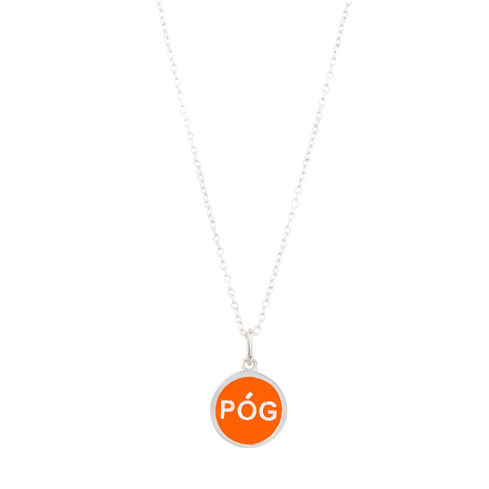 charm-necklace-orange-silver-front-view