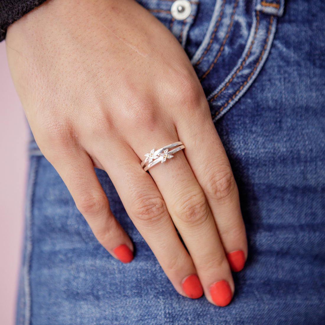 Stacking Ring with a little X (Shine)