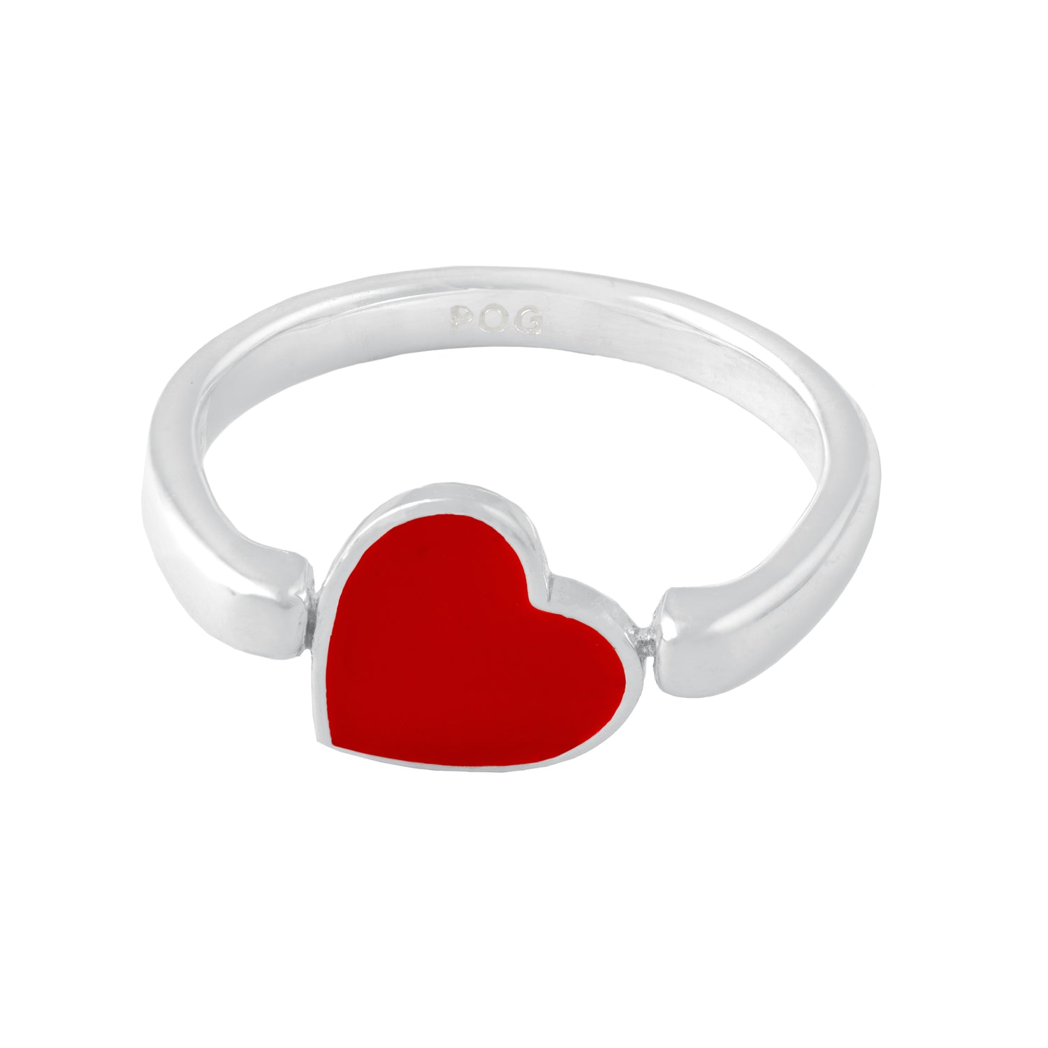 spinning heart rig, red heart attached to silver band