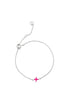 kiss bracelet_pink and silver_frontview