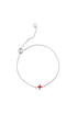 kiss bracelet_red and silver_frontview