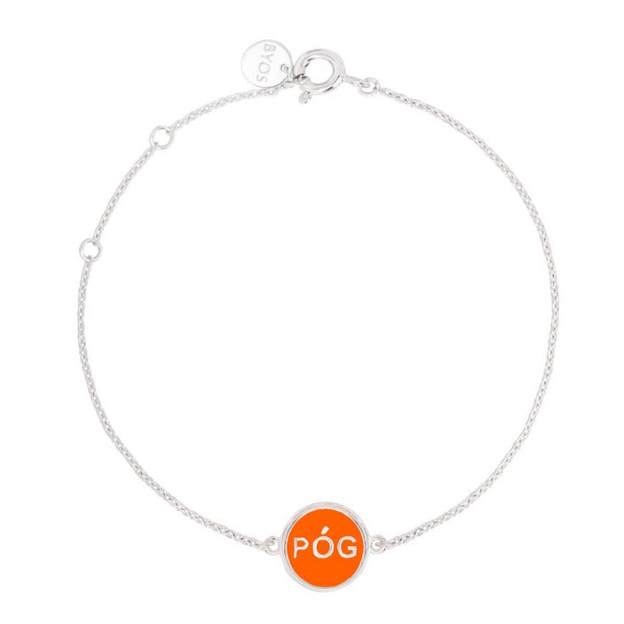 charm-bracelet-orange-silver-front-view