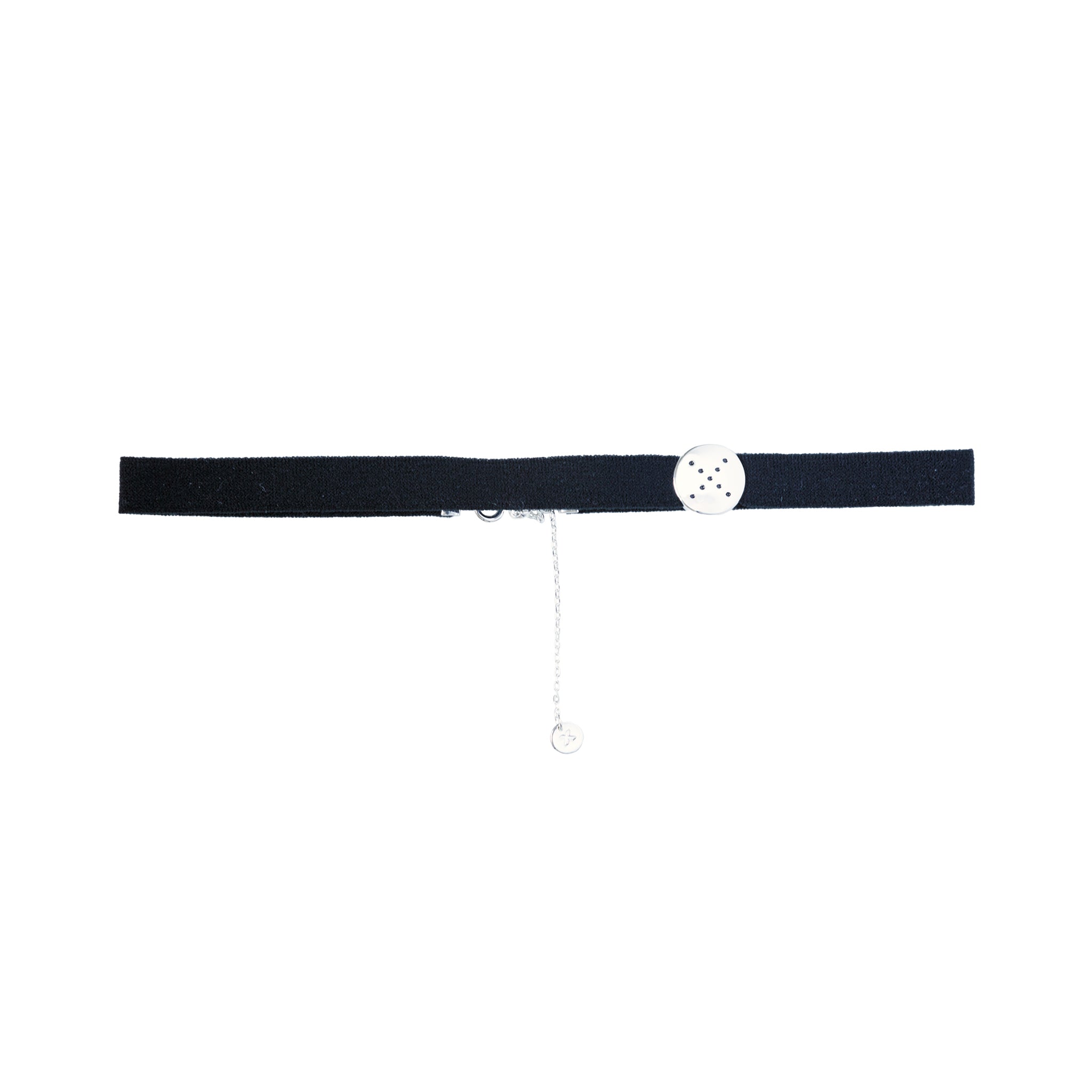 charm-choker-black-silver-front-view