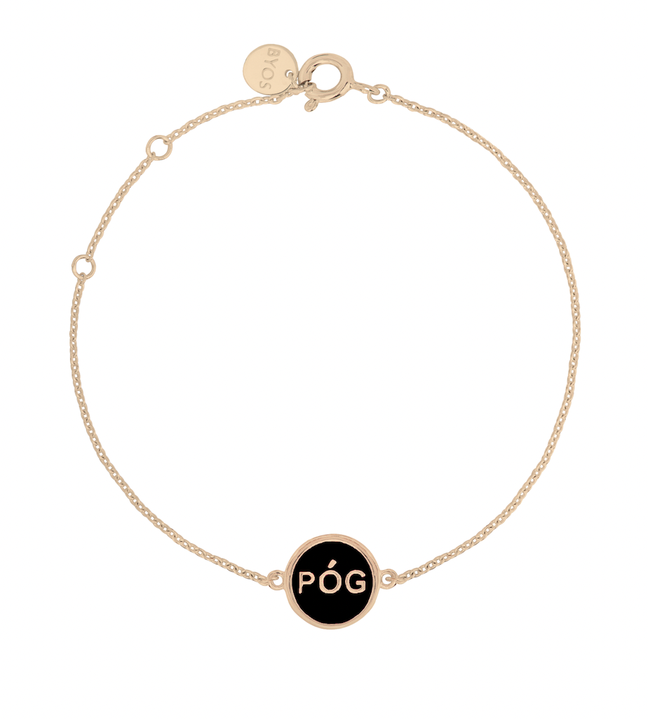 charm-bracelet-black-gold-front-view