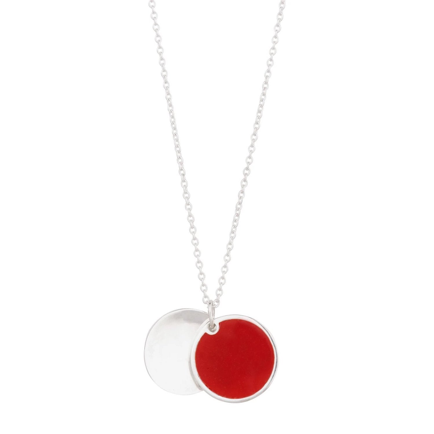 fidget locket_with hidden kiss_silver red_frontview