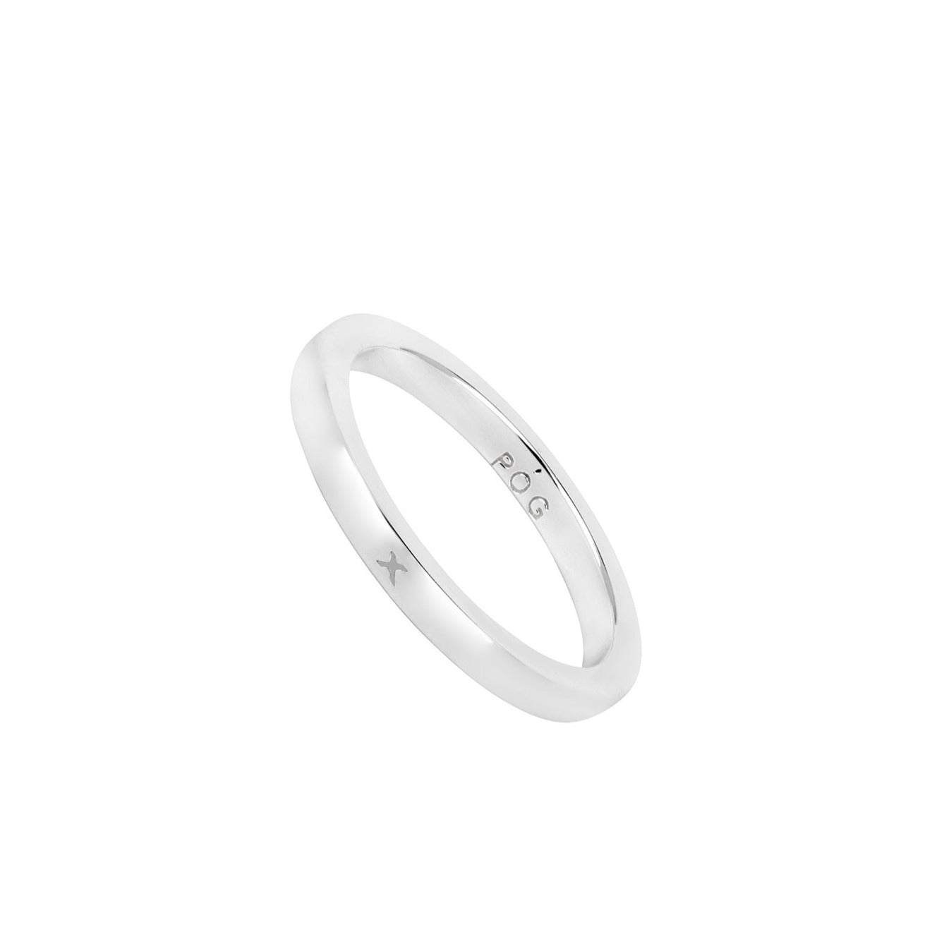 band-stacking ring-with kiss-silver grey